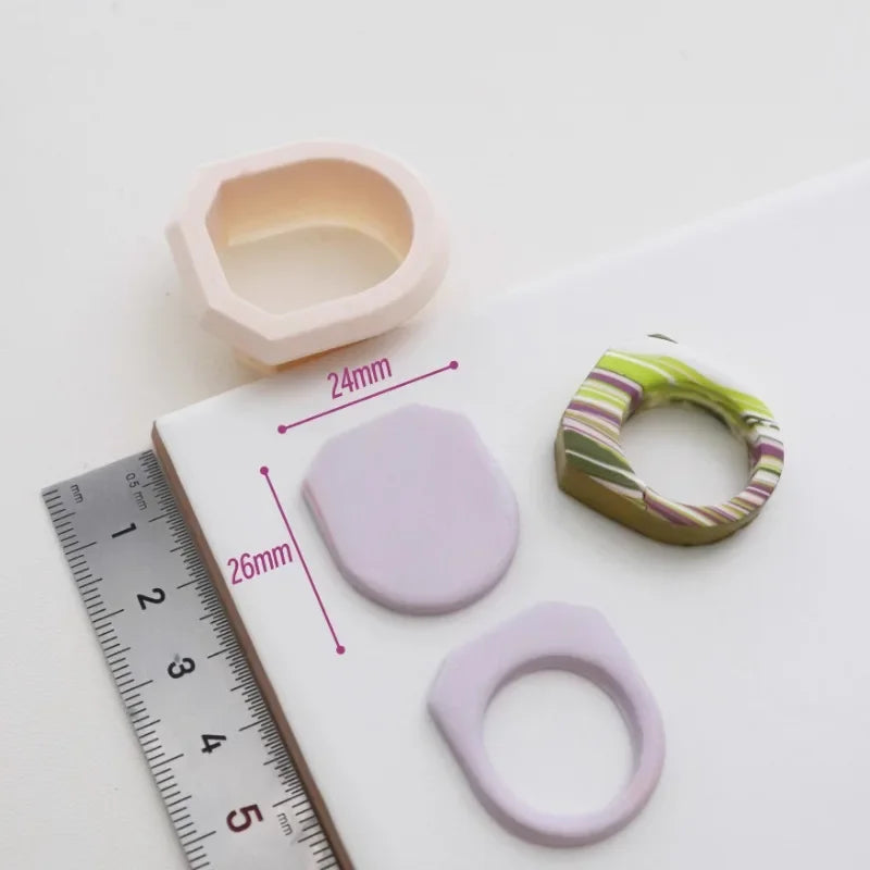 Soft Pottery Ring Cutting Mold Different Ring Sizes Polymer Clay Cutter DIY Handmade Ring Valentine's Day Gift Pottery Tools