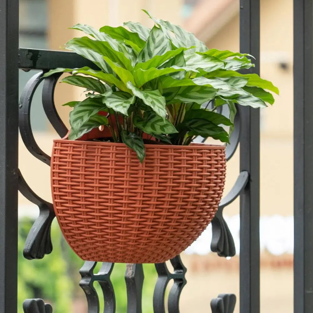 Maceta exquisita de plástico para colgar en la pared, cesta para colgar en la pared, maceta para jardín al aire libre, balcón, cubo, decoración del hogar, nuevo