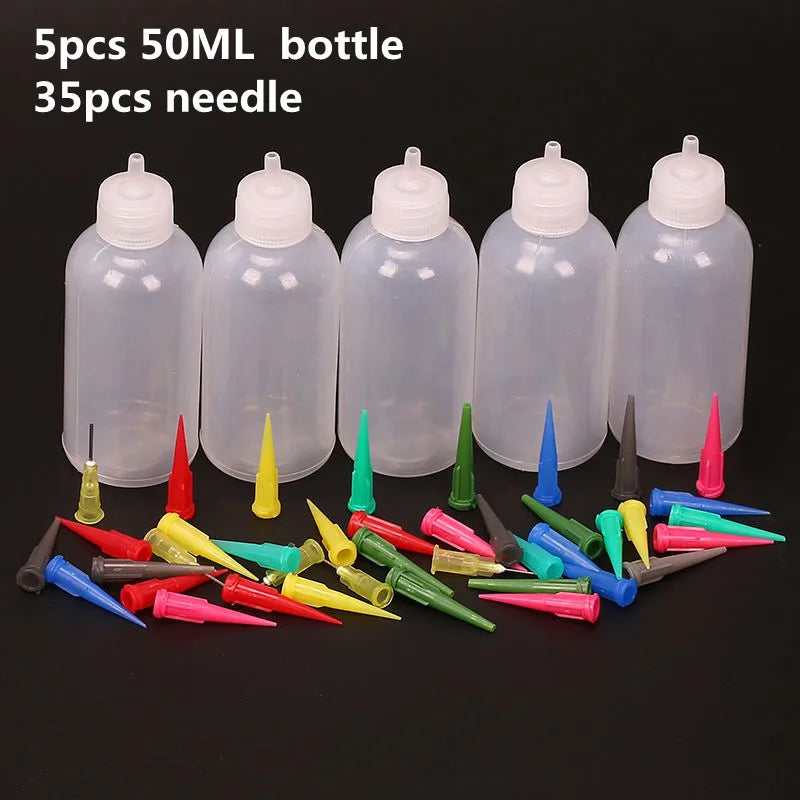 50ml Pottery Mud Painting Bottle Squeeze Mud Bottle Multi-needle DIY Texture Ceramic Coloring Glaze Painted Clay Sculpture Tool