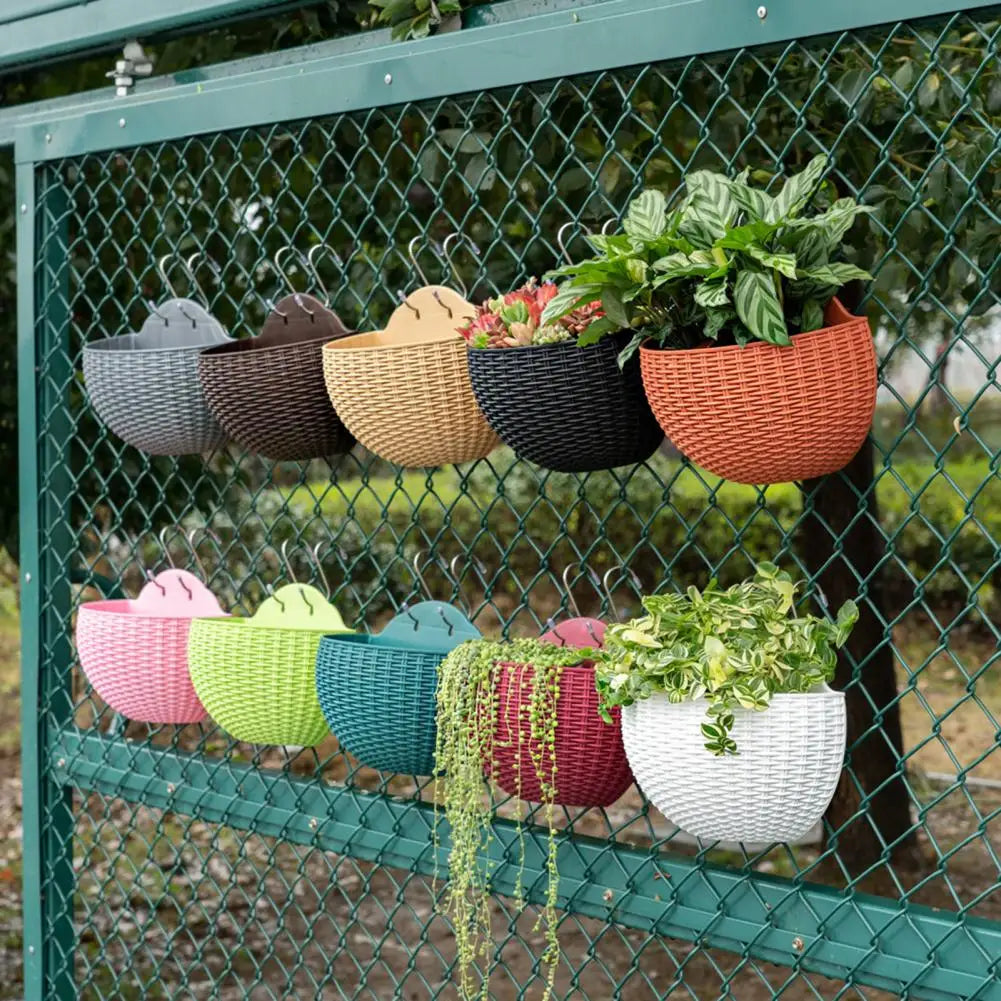 Maceta exquisita de plástico para colgar en la pared, cesta para colgar en la pared, maceta para jardín al aire libre, balcón, cubo, decoración del hogar, nuevo