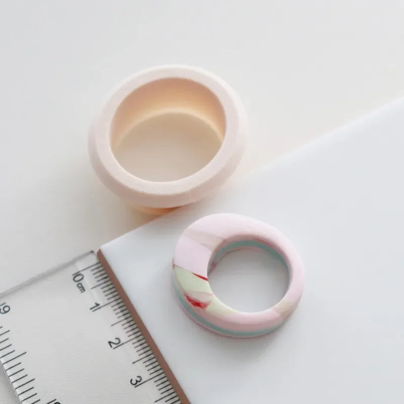 Soft Pottery Ring Cutting Mold Different Ring Sizes Polymer Clay Cutter DIY Handmade Ring Valentine's Day Gift Pottery Tools