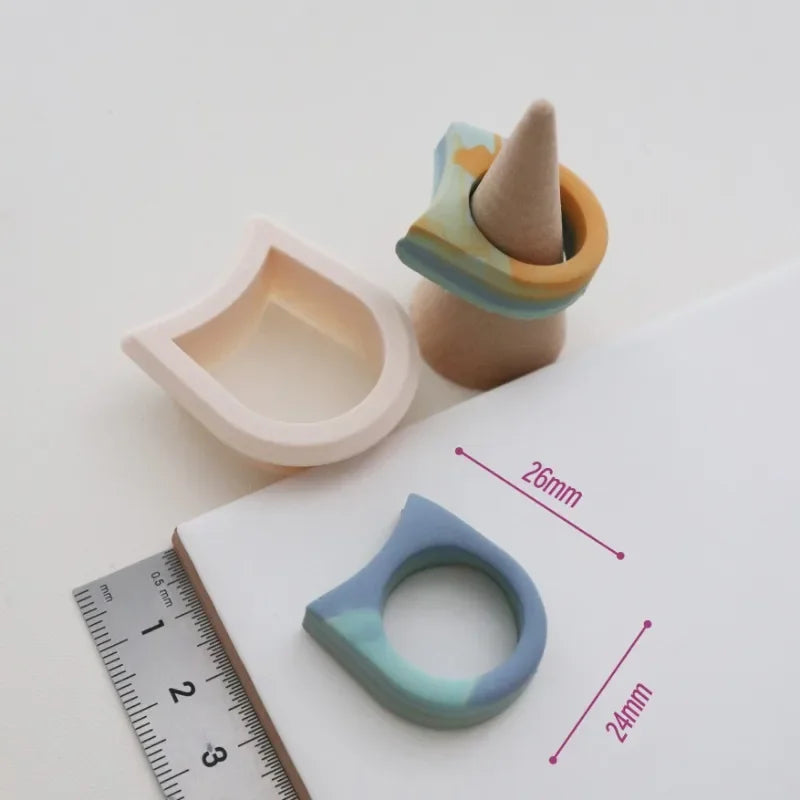 Soft Pottery Ring Cutting Mold Different Ring Sizes Polymer Clay Cutter DIY Handmade Ring Valentine's Day Gift Pottery Tools