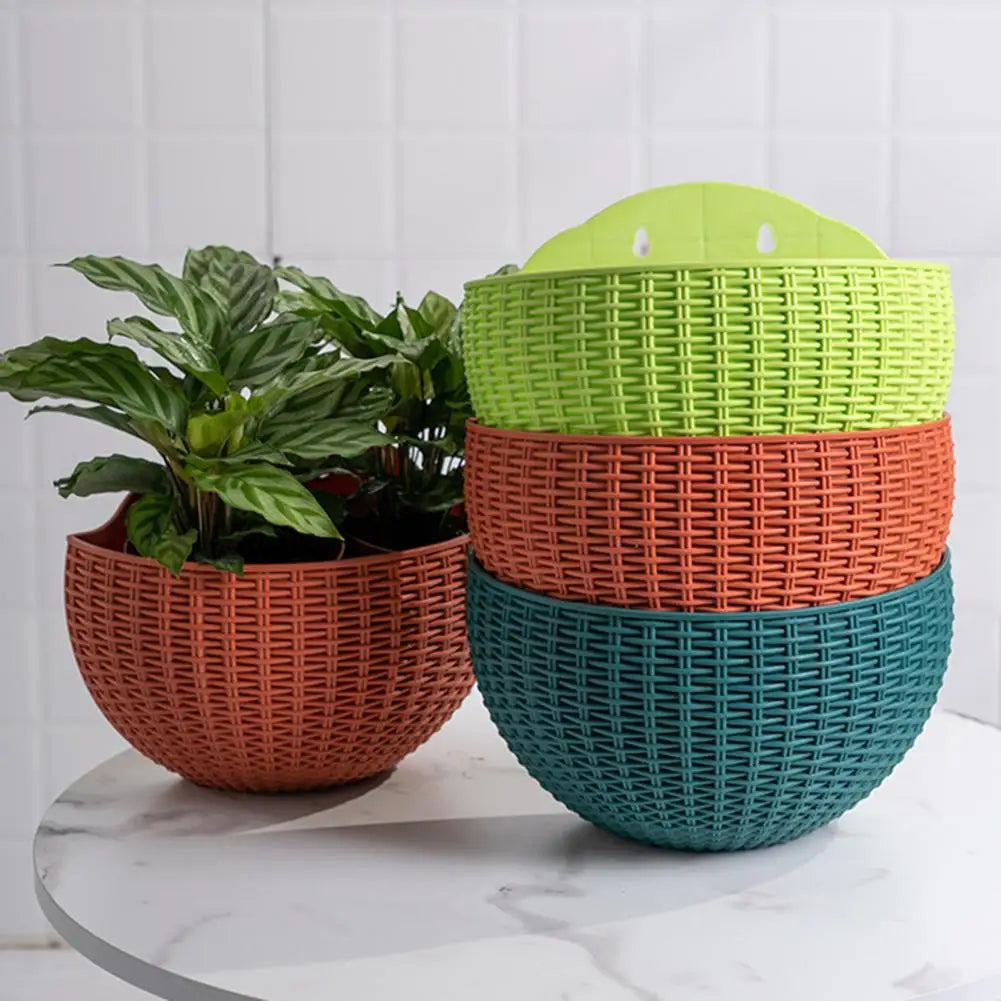 Maceta exquisita de plástico para colgar en la pared, cesta para colgar en la pared, maceta para jardín al aire libre, balcón, cubo, decoración del hogar, nuevo