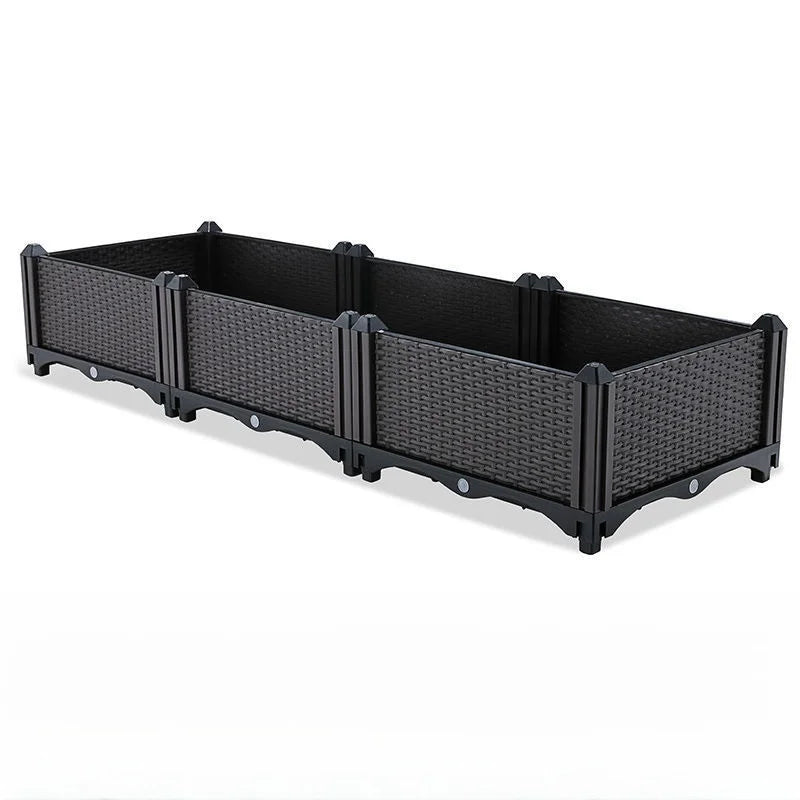 Caja grande para plantar verduras de jardín y balcón, maceta cuadrada reutilizable ensamblada para cultivo de flores, equipo para plantar en el patio del hogar