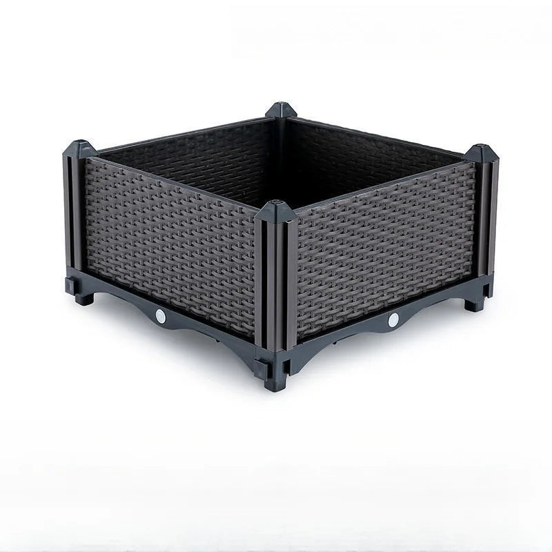 Caja grande para plantar verduras de jardín y balcón, maceta cuadrada reutilizable ensamblada para cultivo de flores, equipo para plantar en el patio del hogar