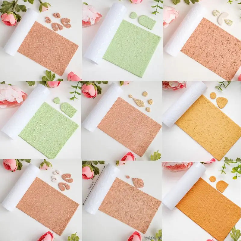 Texture Roller,Pottery Stamps for Polymer Clay Earrings Jewelry, Embossing Pottery Texture Rollers for Jewelry Making