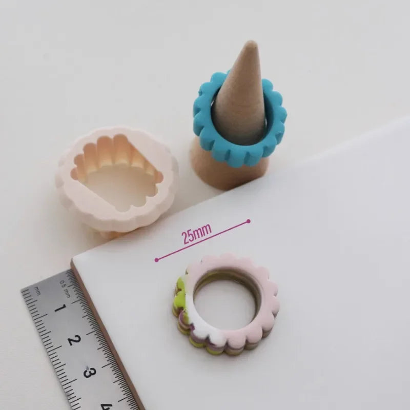 Soft Pottery Ring Cutting Mold Different Ring Sizes Polymer Clay Cutter DIY Handmade Ring Valentine's Day Gift Pottery Tools
