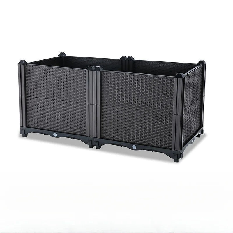 Caja grande para plantar verduras de jardín y balcón, maceta cuadrada reutilizable ensamblada para cultivo de flores, equipo para plantar en el patio del hogar