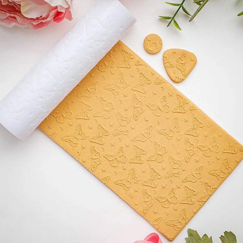 Texture Roller,Pottery Stamps for Polymer Clay Earrings Jewelry, Embossing Pottery Texture Rollers for Jewelry Making