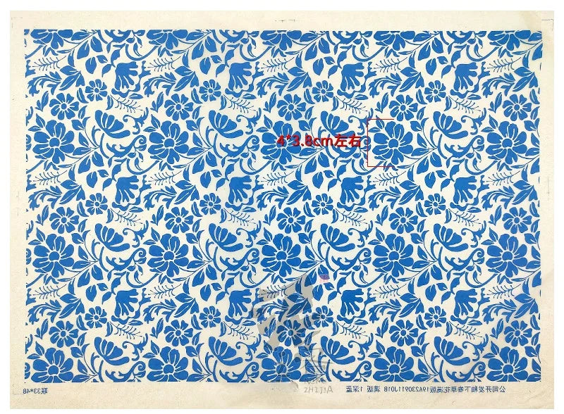 1PC Pottery Ceramic Clay Transfer Paper Underglaze Flower Paper High Temperature Jingdezhen Traditional Decal Coloring Tool