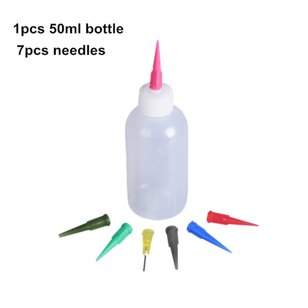 50ml Pottery Mud Painting Bottle Squeeze Mud Bottle Multi-needle DIY Texture Ceramic Coloring Glaze Painted Clay Sculpture Tool