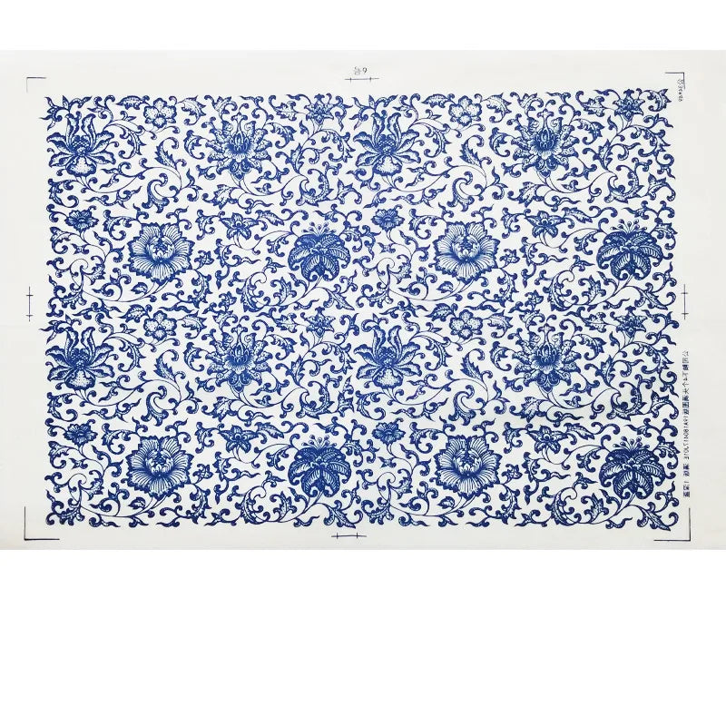 1PC Pottery Ceramic Clay Transfer Paper Underglaze Flower Paper High Temperature Jingdezhen Traditional Decal Coloring Tool