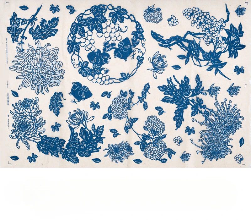 1PC Pottery Ceramic Clay Transfer Paper Underglaze Flower Paper High Temperature Jingdezhen Traditional Decal Coloring Tool