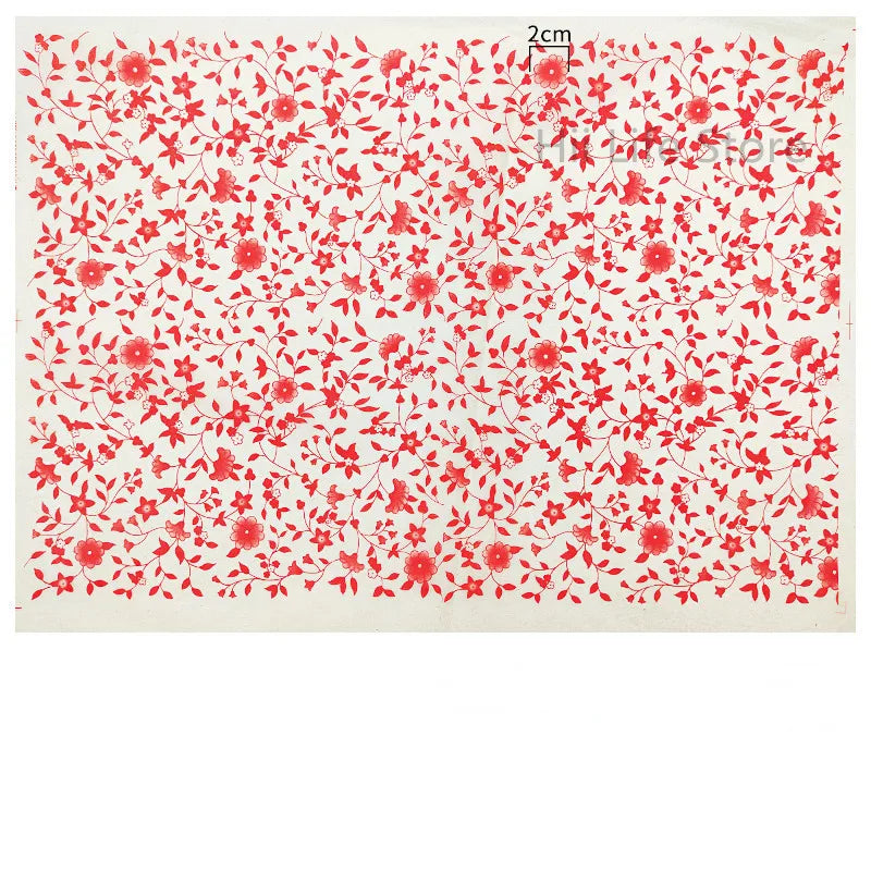 1PC Pottery Ceramic Clay Transfer Paper Underglaze Flower Paper High Temperature Jingdezhen Traditional Decal Coloring Tool