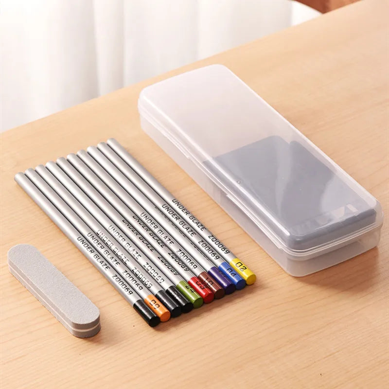 Lápiz de color bajo vidriado de arte cerámico, herramienta de elemento de pintura de color para pintura artesanal, bolígrafo en polvo de esmalte pintado a mano