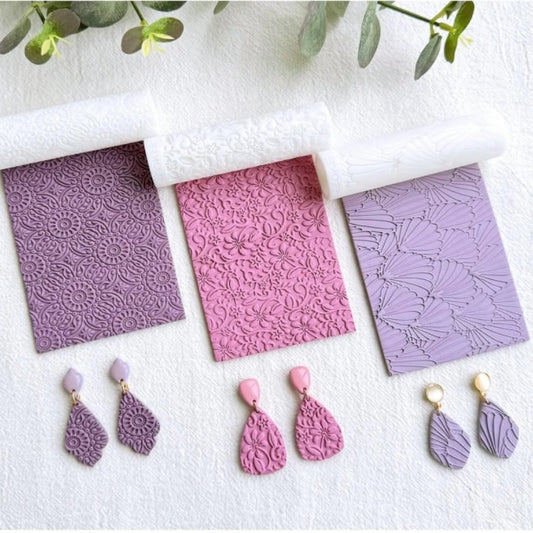 Texture Roller，Pottery Stamps for Polymer Clay Earrings Jewelry, Embossing Pottery Texture Rollers for Jewelry Making