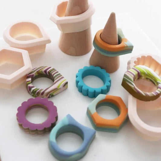 Soft Pottery Ring Cutting Mold Different Ring Sizes Polymer Clay Cutter DIY Handmade Ring Valentine's Day Gift Pottery Tools